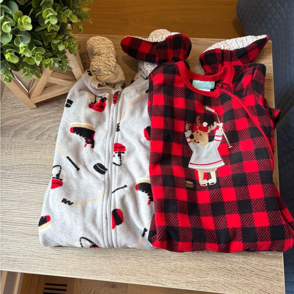 Carter's Red and Gray Kids footed PJ